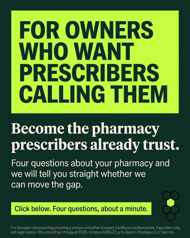 compound.BUZZ ad: FOR OWNERS WHO WANT PRESCRIBERS CALLING THEM